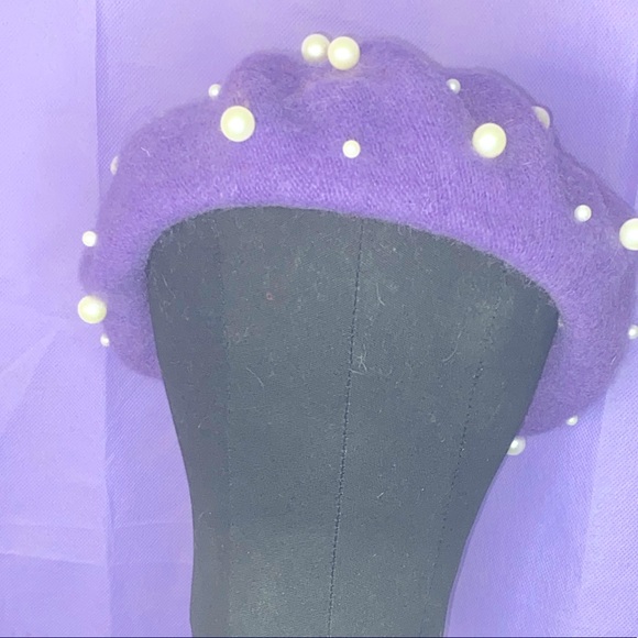 💜Purple pearl beret - Picture 2 of 2